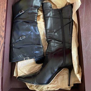 Gorgeous $895 Cole Haan Women's Size 7B Annise Tall Boots Black Calf Fashion